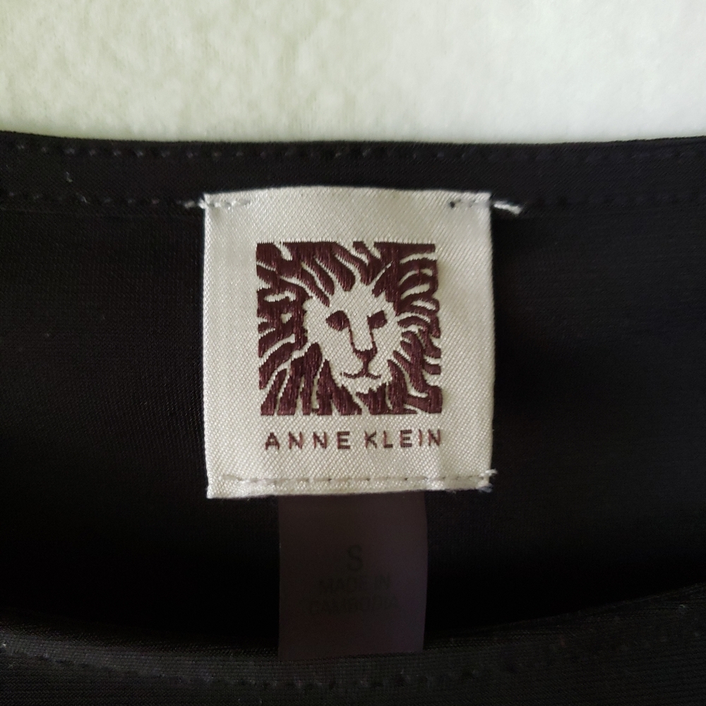 Anne Klein Cut Out Crop Top Long Sleeve Raw Edge Loose Fit - Picture 7 of 8